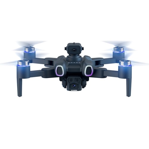 Drona JJRC H117 cu Lumini Schimbatoare, Pozitionare prin Flux Optic, Camera Duala HD,  Control APP - 2 Baterii, Negru