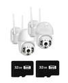 Set 2 Camere Smart Wireless, 2MP FULLHD, 360° Pan-Tilt + 2 Carduri 32GB