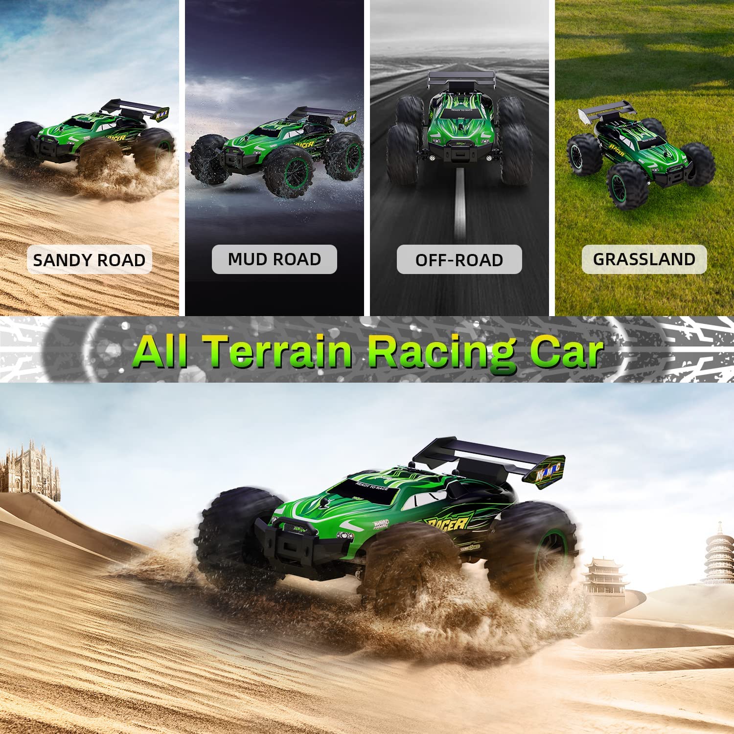 Masina RC Off-road KYAMRC Anvelope din Cauciuc, Amortizor cu Telecomanda 2.4G