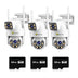 Set 3 Camere Supraveghere, 6MP Total, PTZ Jortan Wi-Fi/LAN 9697QJ, Vizualizare Color Nocturna, 3x Carduri microSD 64GB