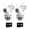 Set 2 Camere Wi-Fi/LAN Jortan 9697QJ, 6MP, Vizualizare Color Noaptea, PTZ, 2 Carduri 64GB Incluse