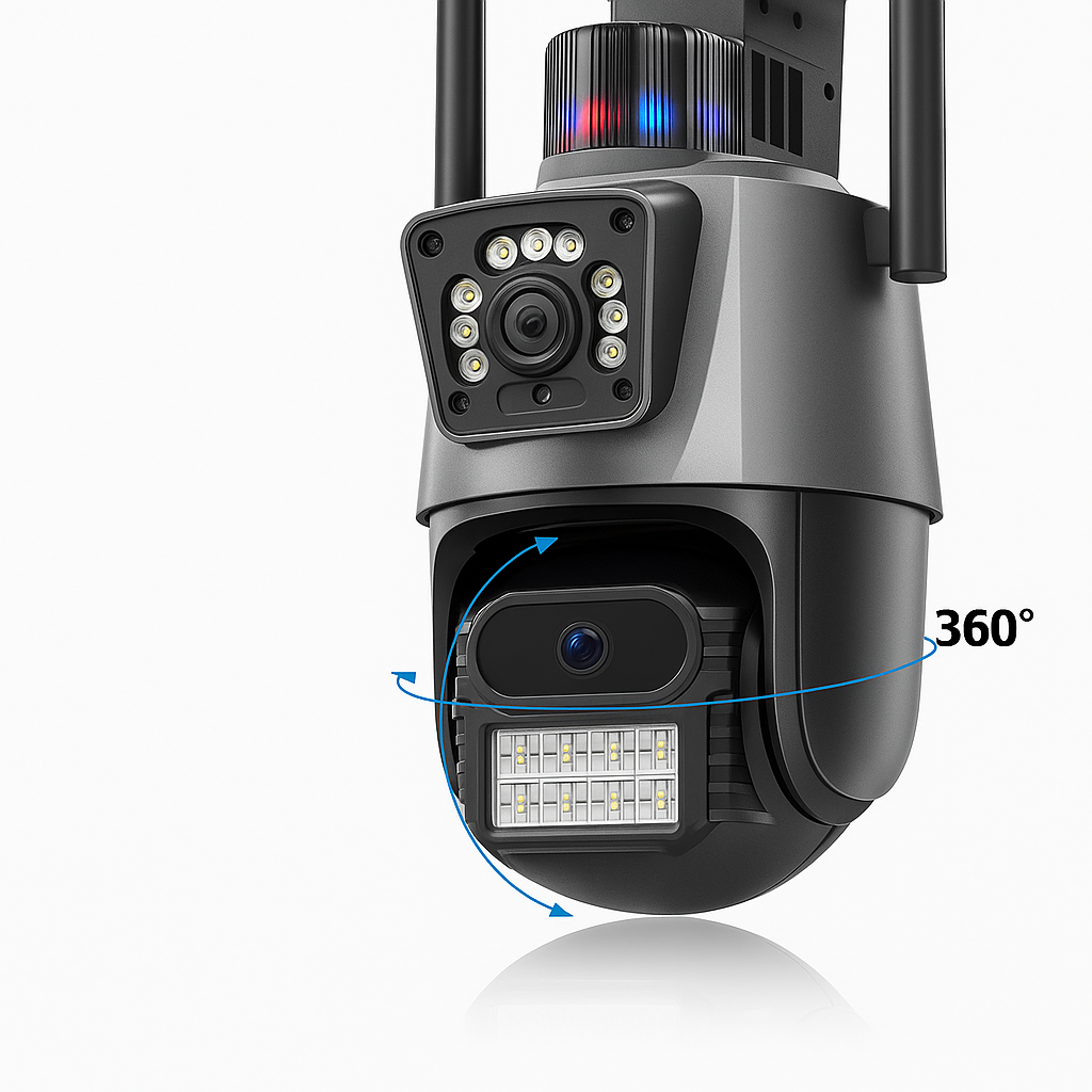 Jortan Camera Duala JT-9687 PRO, 6MP, 360°, Night Vision Color, WiFi/LAN, Zoom x5