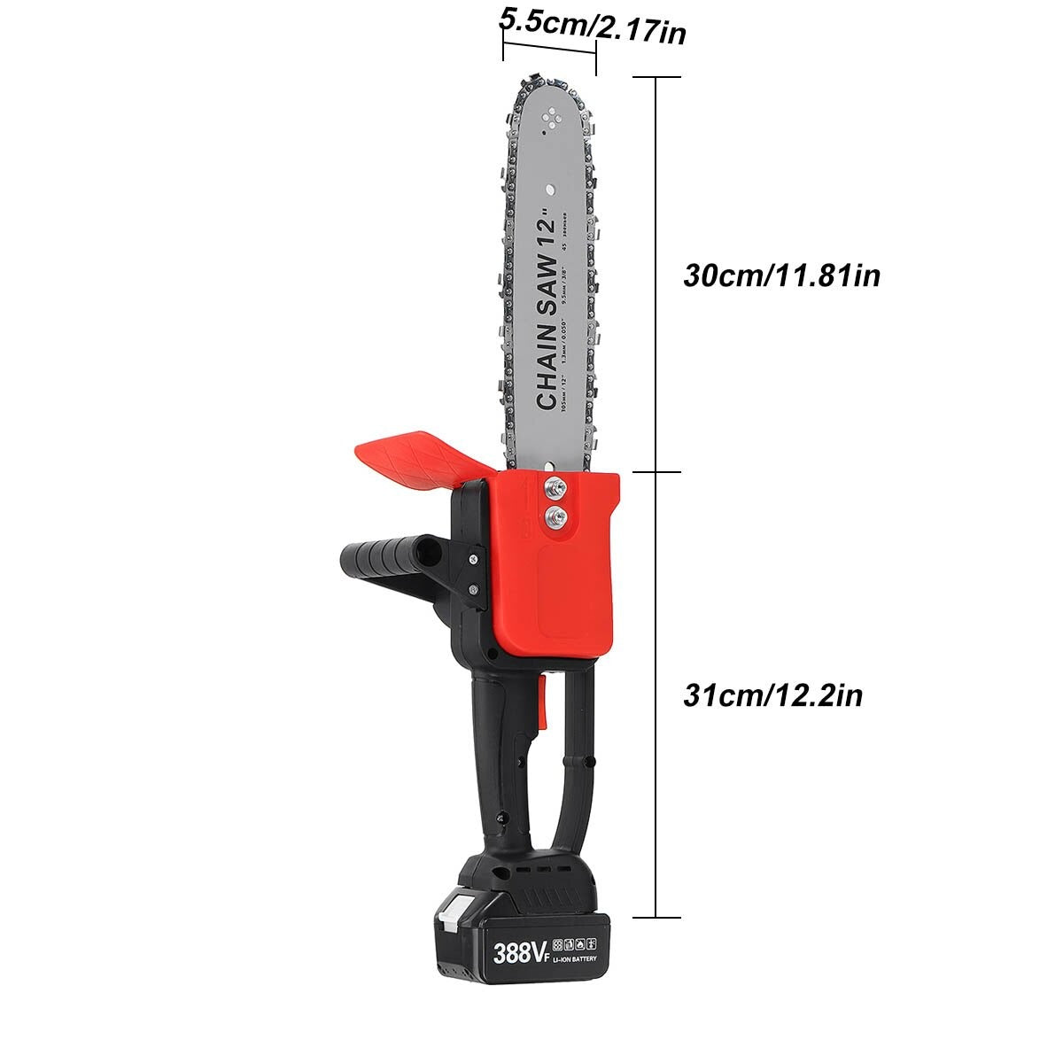 Drujba Electrica - Motofierastrau, 12 inch cu 2 Acumulatori 36V, 4200 rpm, 1200W cu Lamela