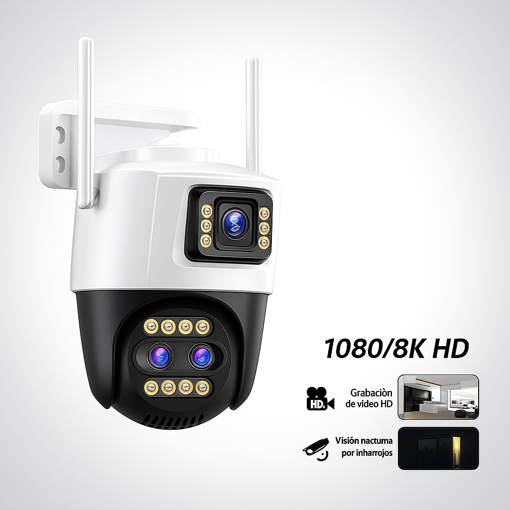 Camera Tripla Jortan JT-9999 PRO 9MP, IR-CUT, WiFi/LAN, Viziune Nocturna Clara