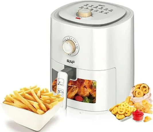 Friteuza cu Aer Cald RAF® - 6L, Control Mecanic, 1600W, Alb