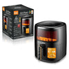 Friteuza Air Fryer RAF, 6L, Aer Cald Fara Ulei, 1500W, Negru, Sticla Transparenta, Touch Screen Digital