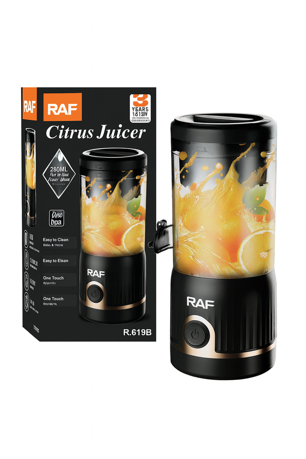 Pahar Blender Portabil 7,4 V, 45 W, 250 ml – 15.000 RPM, motor 390