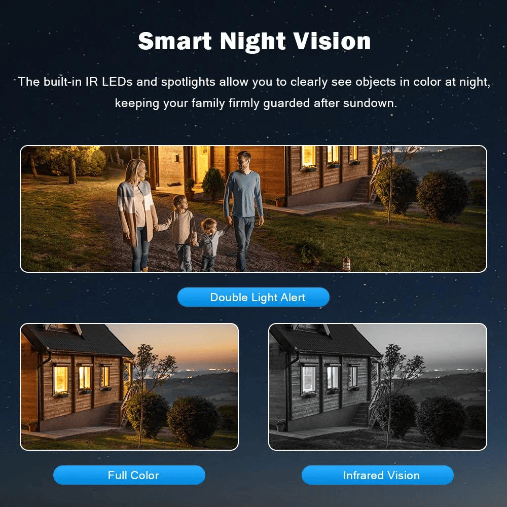 Camera Tripla Wireless 6K 12MP,  AI Motion Detection, Zoom Digital 8X, Night Vision, PTZ 355°/90°, IP66