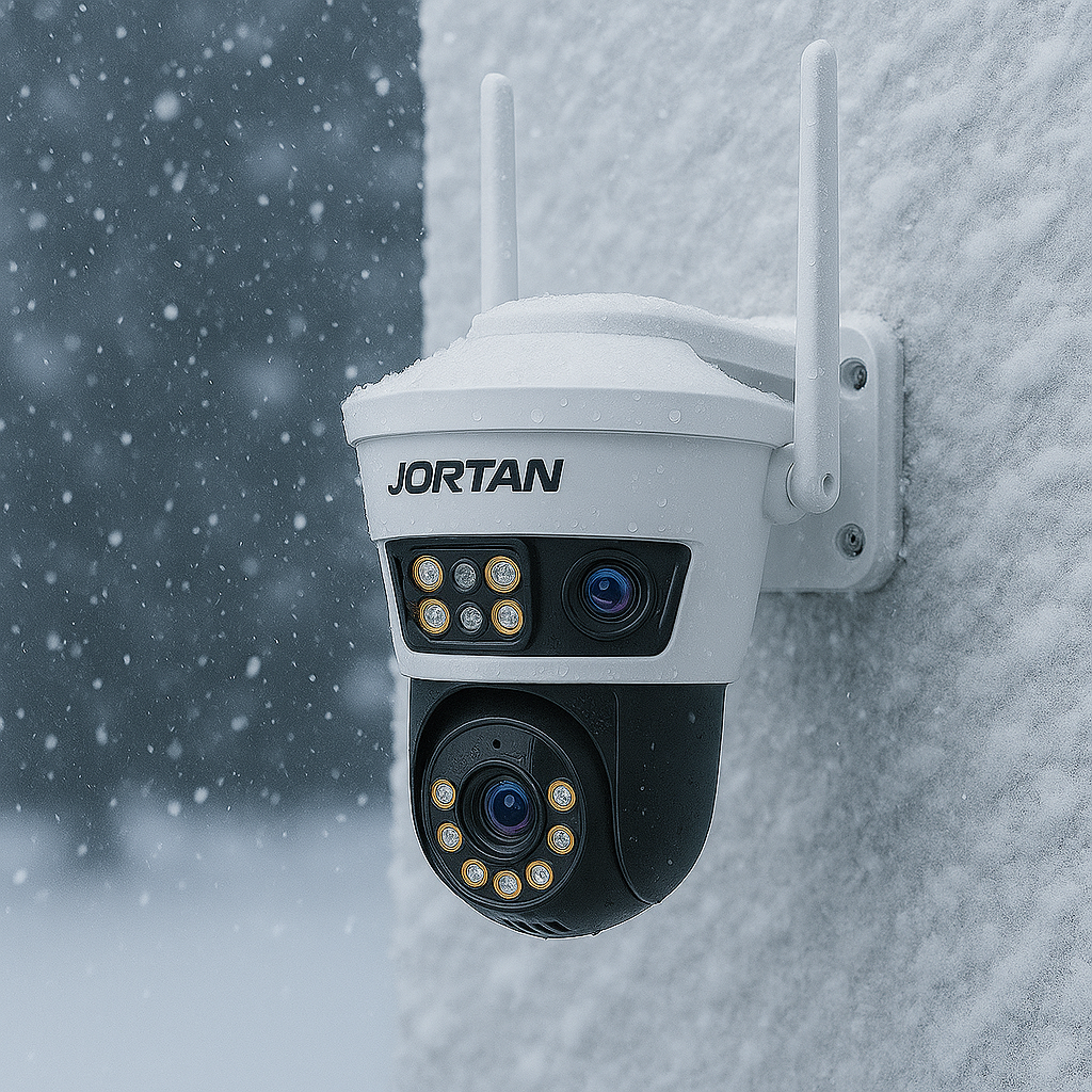 Camera Supraveghere WiFi/LAN, JORTAN 9MP, 3 Lentile, IP66, Detectie Umana