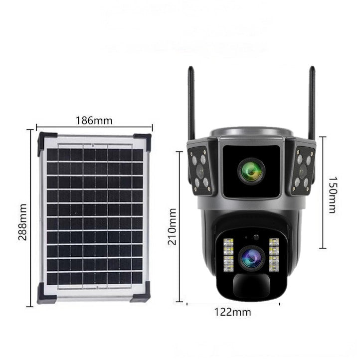 Camera Solara Inteligenta 4G Dual Lens - 6MP Ultra HD, Night Vision, Audio Bidirectional, O-KAM Pro, Card 32GB Inclus