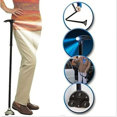 Baston Telescopic de Sprijin, cu Lanterna, Trusty Cane