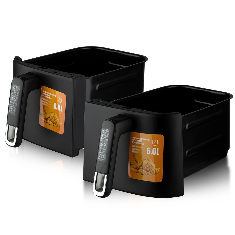 Friteuza Digitala cu Aer Cald, 1500W, Temperatura Reglabila 80-200°C, 2 Cosuri de 5 Litri, 8 Programe