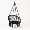 Leagan Brazilian Impletit cu Franjuri, Scaun Agatat, 120 kg, Interior Exterior, Negru