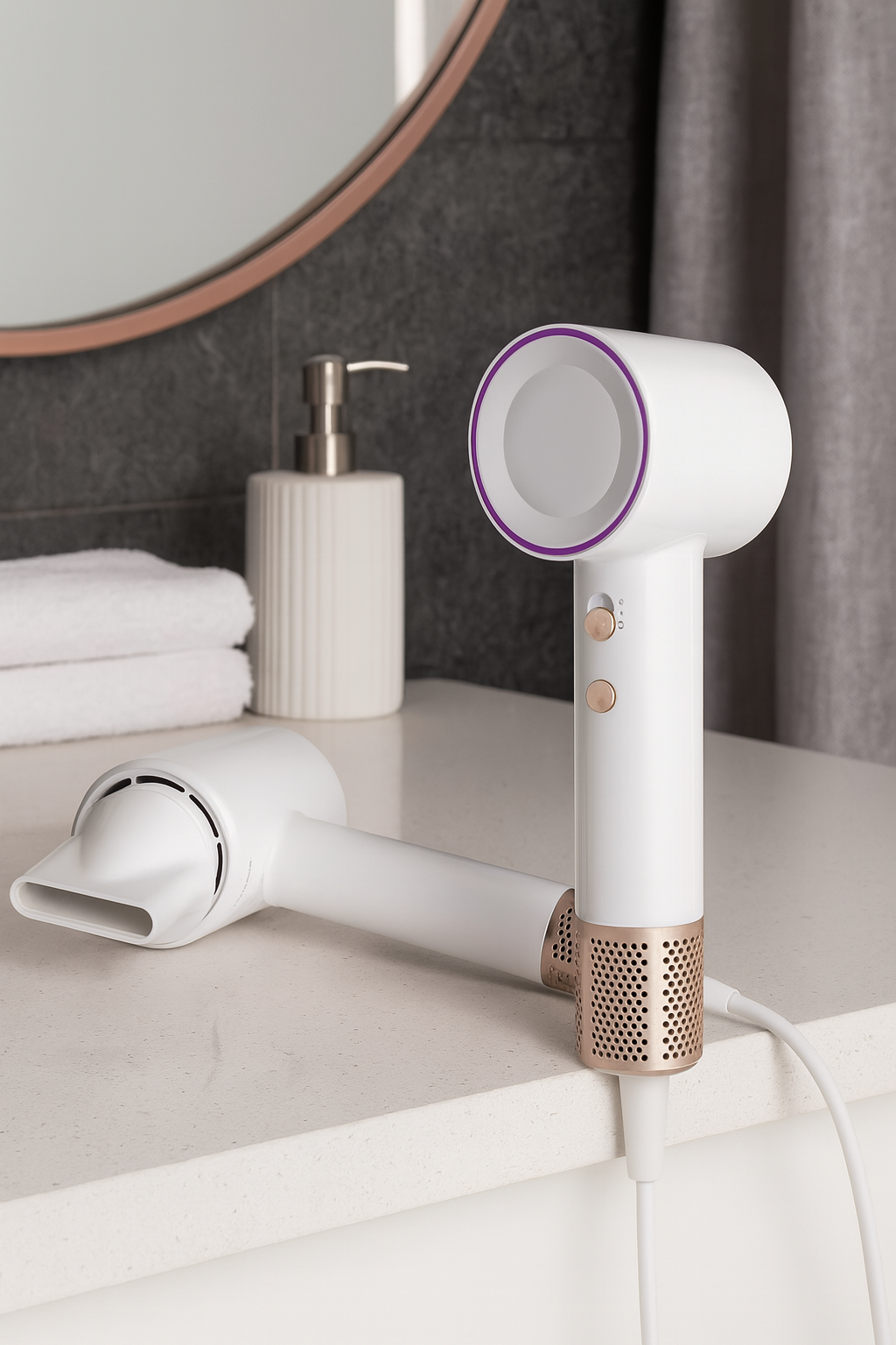 Uscator de Par RAF R423 – 1600W, 3 Trepte de Temperatura, 2 Viteze, Cap Magnetic de Precizie