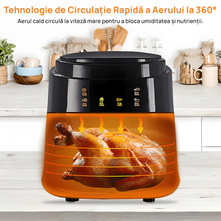 Friteuza cu Aer Cald Hoffmans - XL Air Fryer 7.5L, 2400W - Control Touch Screen