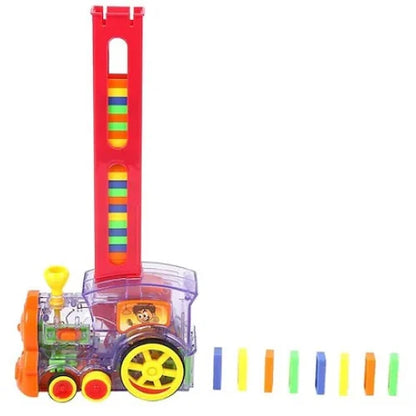 Tren Electric Domino, cu 80 de piese, Lumini si Sunete