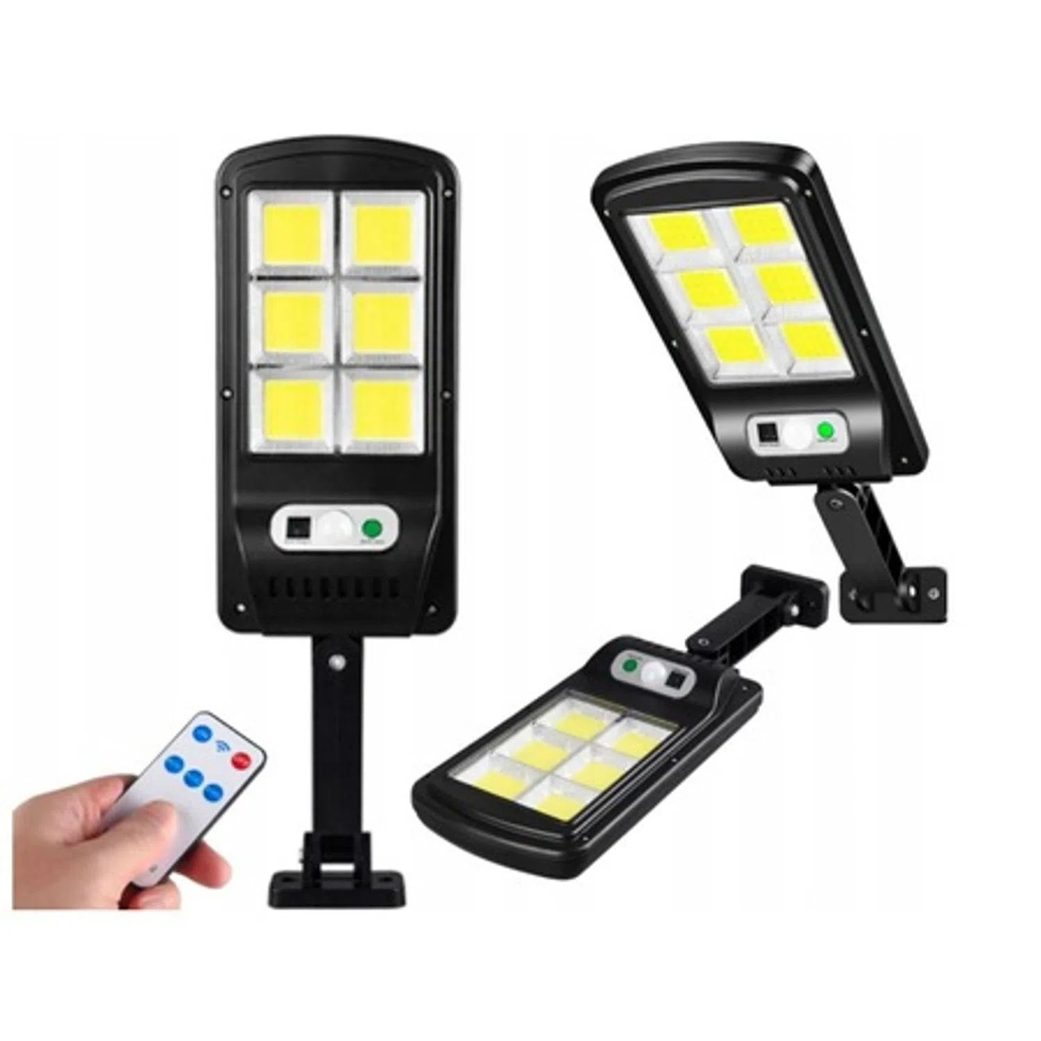 Lampa Solara Jortan, 100W cu LED-uri COB, 6 celule, Telecomanda si Senzor de Miscare