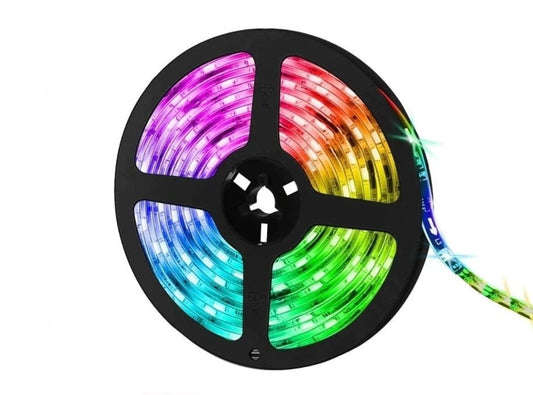 Banda LED Strip, 5m RGB, Flexibila - 60 LED-uri/m, Lumina SMD, Telecomanda IR Inclusa