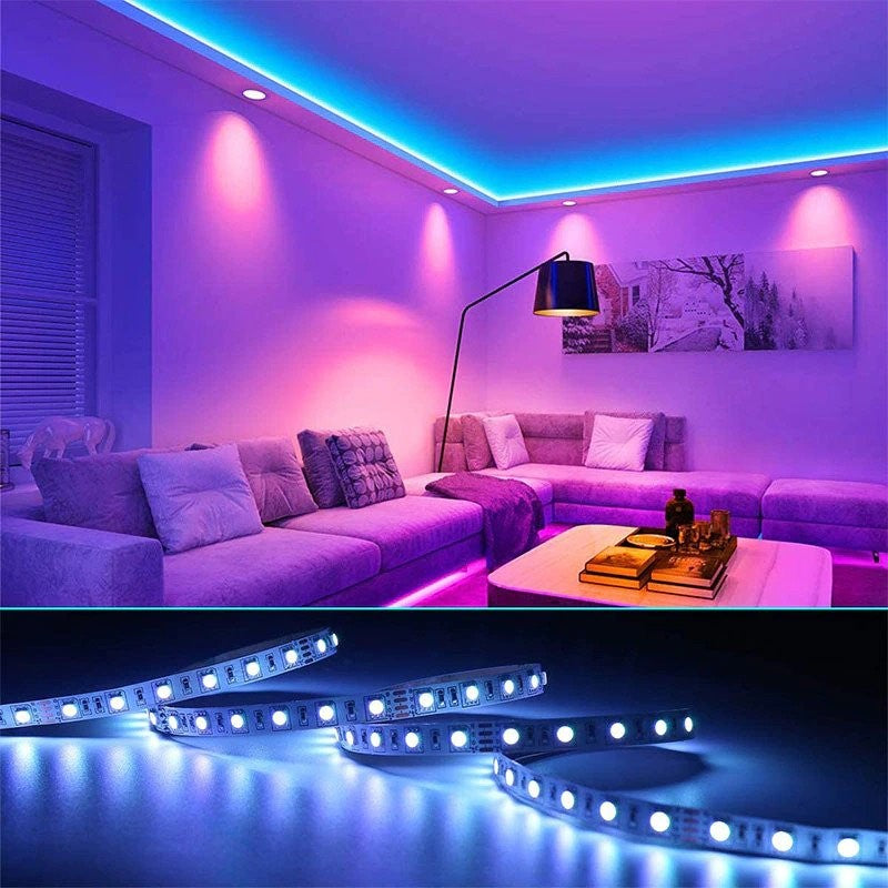 Banda LED Strip, 5m RGB, Flexibila - Lumina SMD, 60 LED-uri/m, Telecomanda IR Inclusa