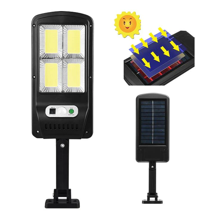 Lampa Solara Jortan, 100W cu LED-uri COB, 6 celule, Telecomanda si Senzor de Miscare