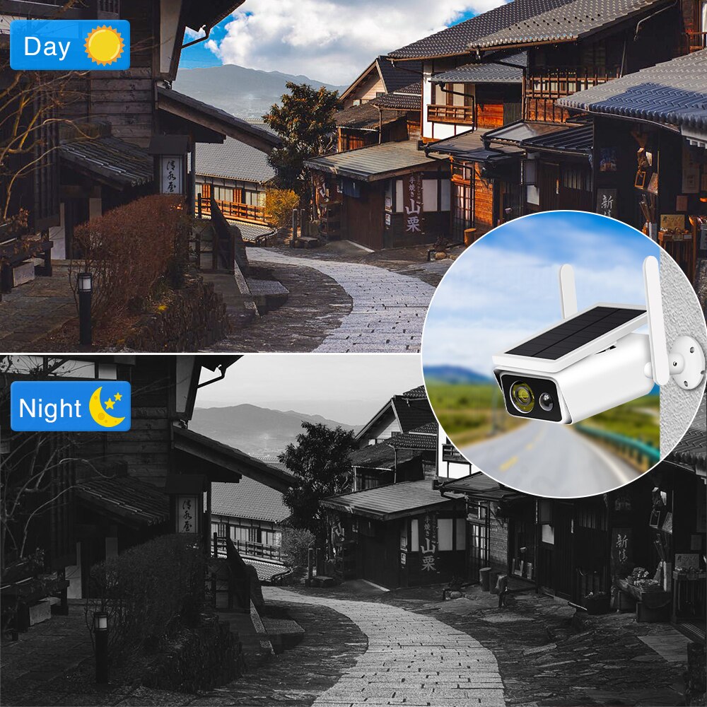 Smart Camera WIFI Exterior - cu Incarcare solara FULL HD 1080p + Suport card 128GB