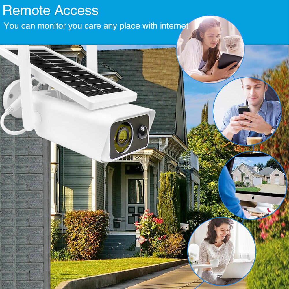 Smart Camera WIFI Exterior - cu Incarcare solara FULL HD 1080p + Suport card 128GB