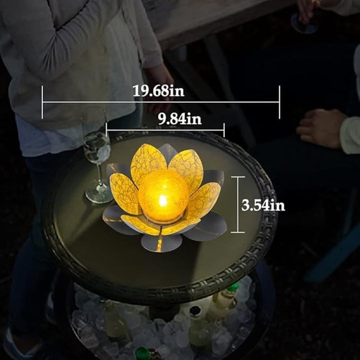 SET 2x Lampi Solare Lotus, Impermeabile IP44, Design Decorativ, Autonomie 8h, LED Chihlimbar