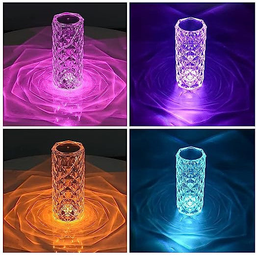 Set 2x Lampi RGB - LED cu Design Cristal, Control Tactil, Telecomanda Inclusa