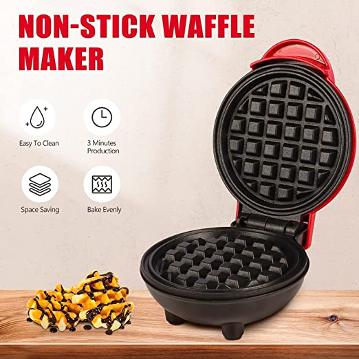 Mini Aparat 350W, pentru Preparat Waffe sau Gofre, Placi antiaderente