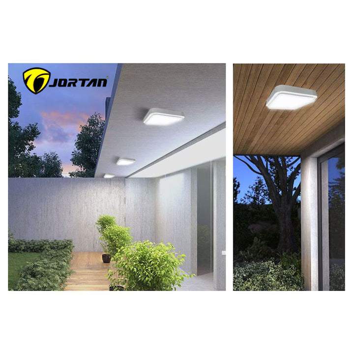 Plafoniera Solara LED Jortan 100W, Alb Rece/Cald, Panou Solar 23x30CM, IP44 cu Telecomanda –