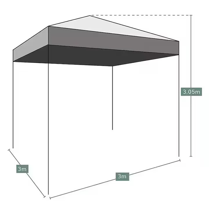 Pavilion Pliabil 3x3 m - cu Structura Metalica, Prelata Impermeabila – Montaj Rapid