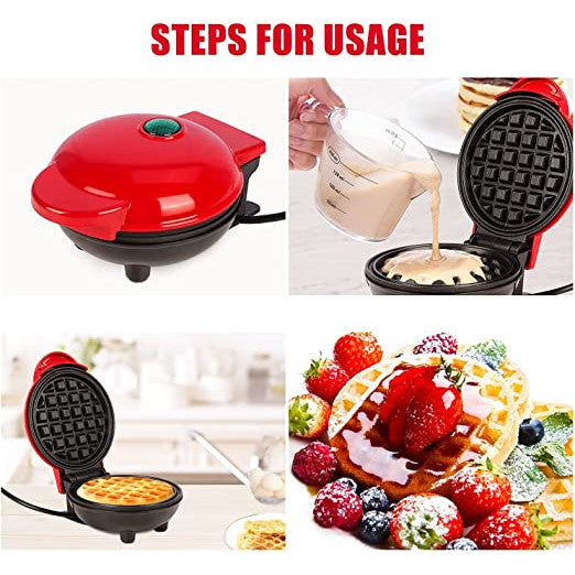 Mini Aparat 350W, pentru Preparat Waffe sau Gofre, Placi antiaderente