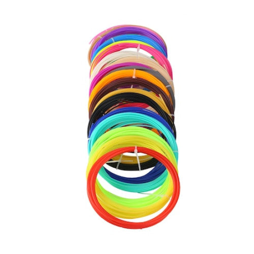 Set Doua Rezerve de Filament PLA, 20 Culori, Ideal pentru Creionul 3D, 5M