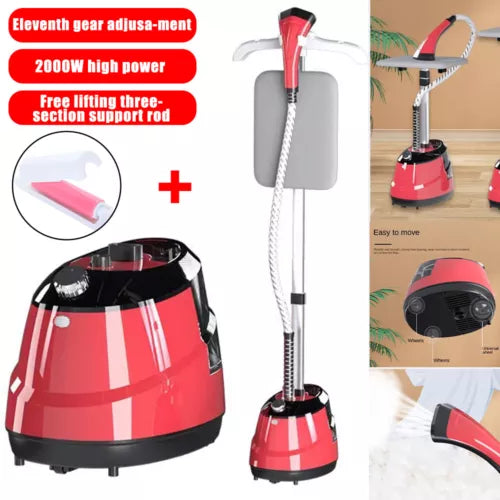 Aparat de Calcat Vertical Portabil 1800W - pentru Haine si Tesaturi, Capacitate 1.8l, Rosu/Negru