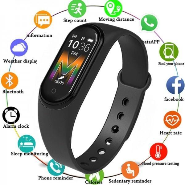 Brățara V.M5 Fitness: Monitorizare Bluetooth, Puls (BPM), Saturatie Oxigen (SpO2) și Tensiune Arterială (mmHg)