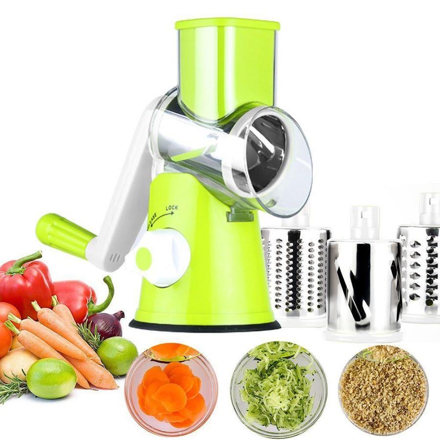 Razatoare Manuala Tabletop, Drum Grater cu 3 Lame Interschimbabile