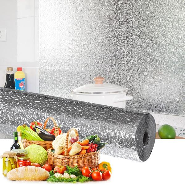 Folie de Aluminiu 60 x 300 cm pentru bucatarie, cu Rezistenta Termica, Impermeabila