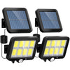 Set 2x Proiector Solar cu 100 LED-uri COB, Senzori de Lumina si Miscare