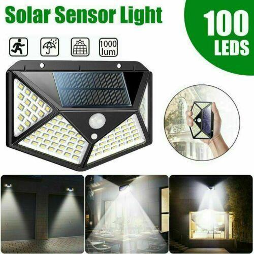 Set 6x Lampi Solare, LED 100, 4 Cadrane - Senzor + Lumina 270°