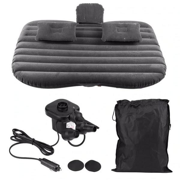 Saltea Auto Confortabila Couch Air - Pompa electrica, cu 2 Perne, 86x40x135 cm