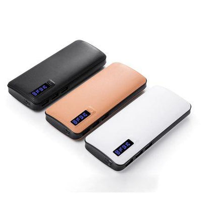 Baterie Externa Smart Power Bank 10000 mAh, 3 x USB, Design Piele