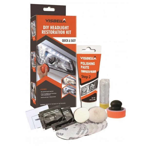 Kit Polish pentru Faruri, Kit Car, Visbella, Discuri de curatare incluse